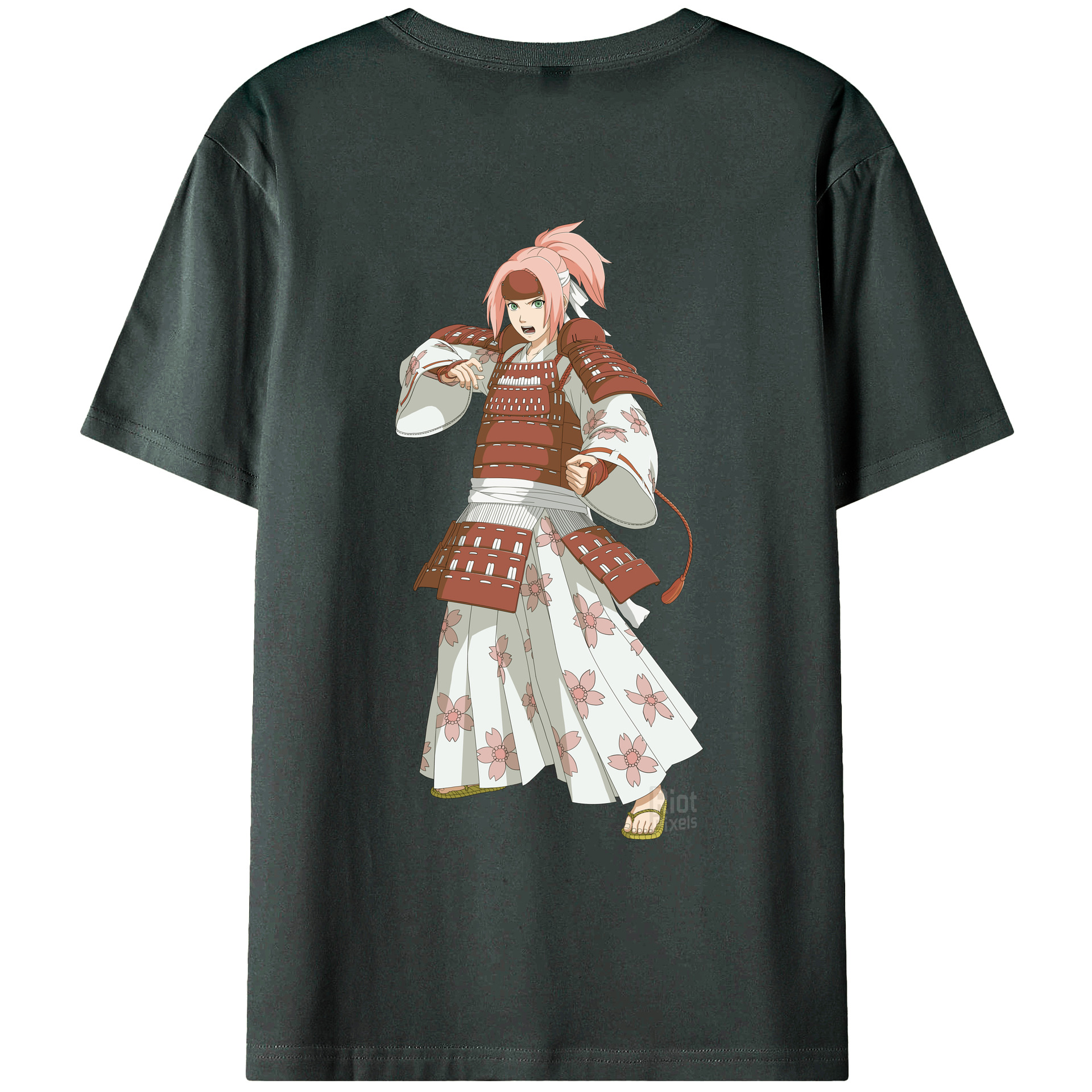 （画像用） NARUTO -ナルト- 春野サクラ Haruno Sakura 綿100％ メンズ半袖Tシャツ（バックプリント） 通気性